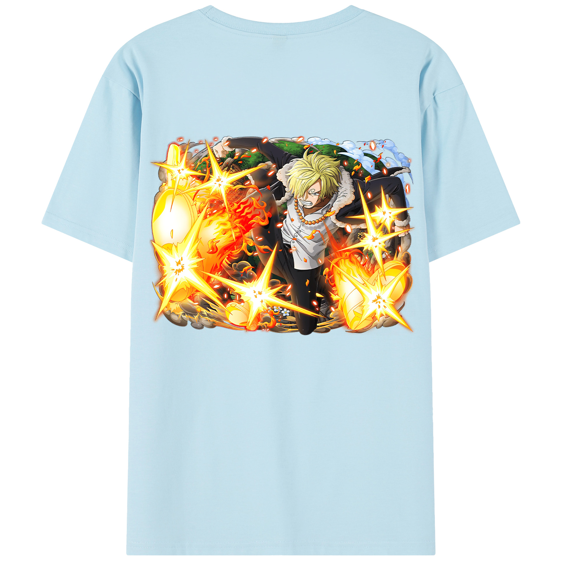 ワンピース サンジ ONE PIECE Sanji 綿100％半袖Tシャツ（背面プリント）
